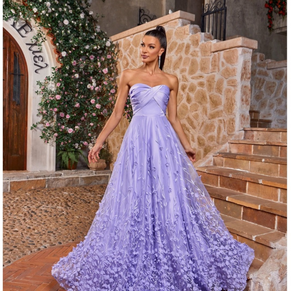 Adore Strapless Lavender Dress